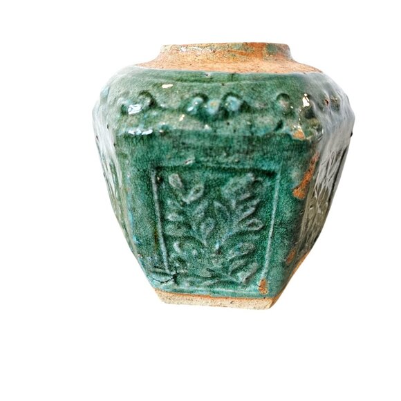 Antique Green and Tan Vase Timeless‎ Accent - Picture 7 of 11